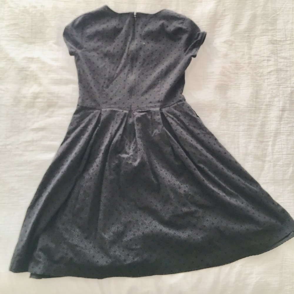 Black polka dot vintage style swing dress